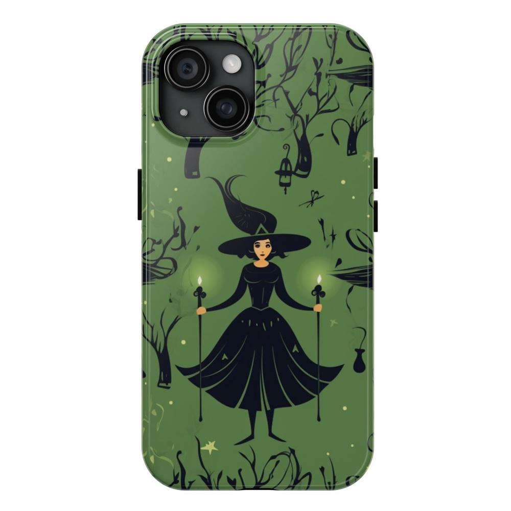 Green Witch in the Dark Forest iPhone Case | Premium Design | Impact-Resistant